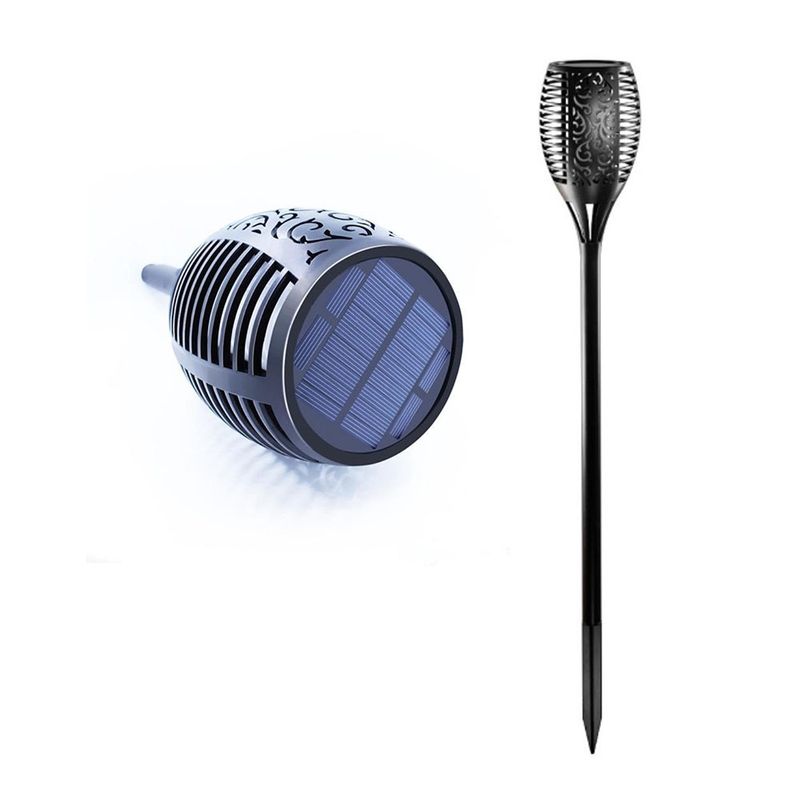 GENERICO - Pack 2 Luces Led Solar Estaca Antorcha Farol Jardín