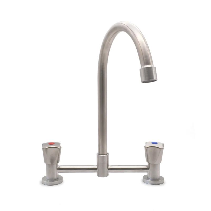 STRETTO - Combinación Grifo Llave Doble Para Lavaplatos Fregadero Modelo Delia