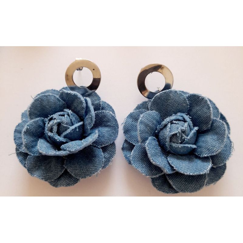 CATHALIFAUDJOYAS - Aros flor mezclilla CathalifaudJoyas