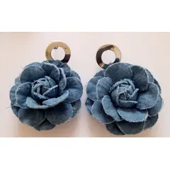 CATHALIFAUDJOYAS - Aros flor mezclilla