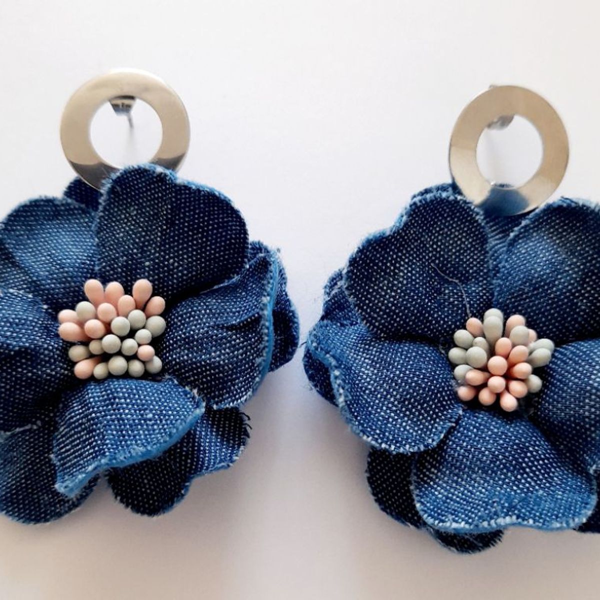 CATHALIFAUDJOYAS - Aros flor mezclilla CathalifaudJoyas