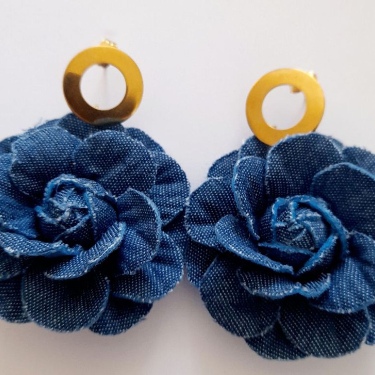 CATHALIFAUDJOYAS - Aros flor mezclilla CathalifaudJoyas