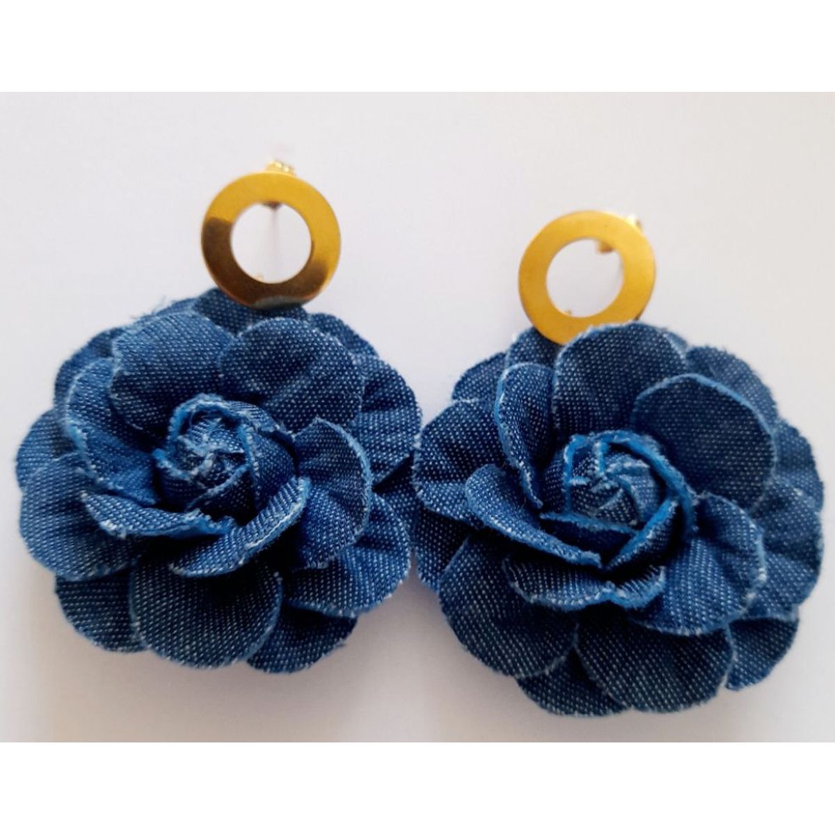 CATHALIFAUDJOYAS - Aros flor mezclilla CathalifaudJoyas