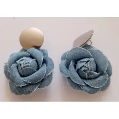 CATHALIFAUDJOYAS - Aros flor mezclilla mediana