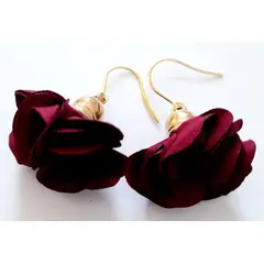 CATHALIFAUDJOYAS - Aros flor tela pequeña