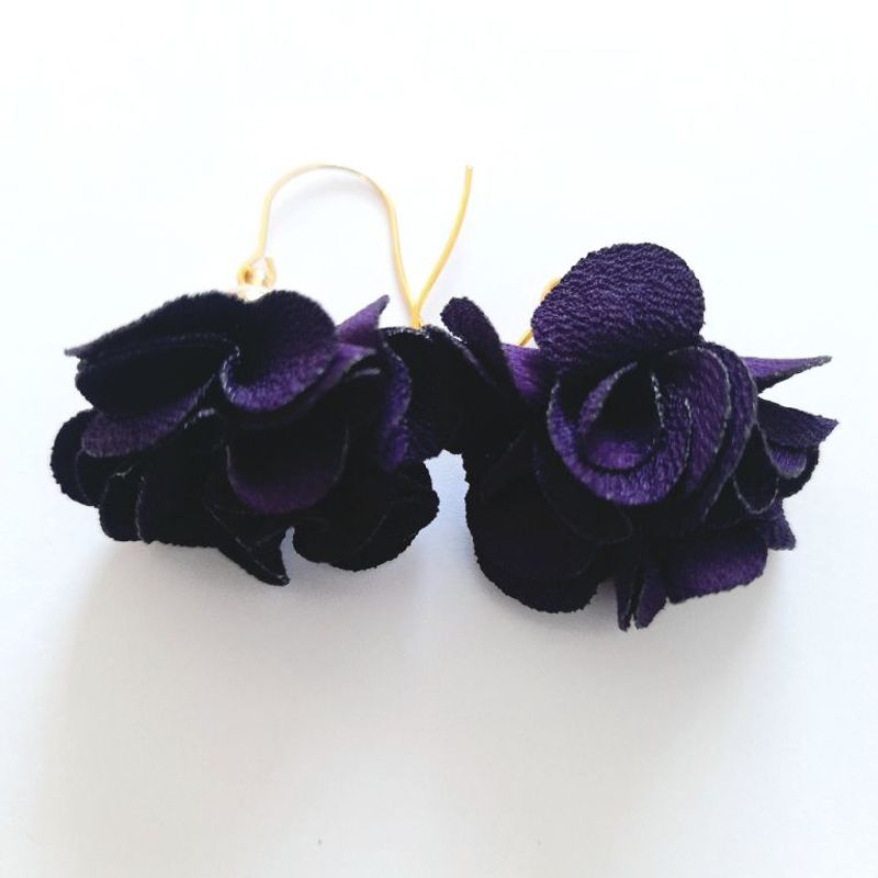 CATHALIFAUDJOYAS - Aros flor tela pequeña CathalifaudJoyas