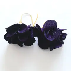 CATHALIFAUDJOYAS - Aros flor tela pequeña