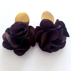 CATHALIFAUDJOYAS - Aros flor tela mediana CathalifaudJoyas.