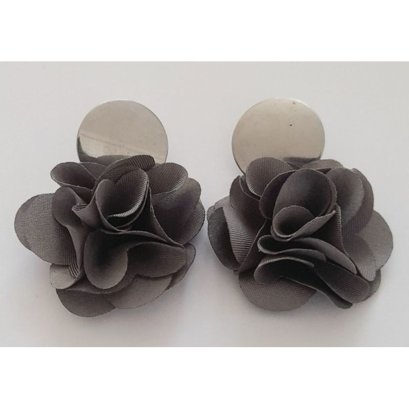 CATHALIFAUDJOYAS - Aros flor tela mediana CathalifaudJoyas.