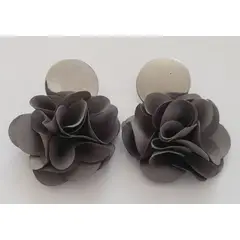 CATHALIFAUDJOYAS - Aros flor tela mediana CathalifaudJoyas.