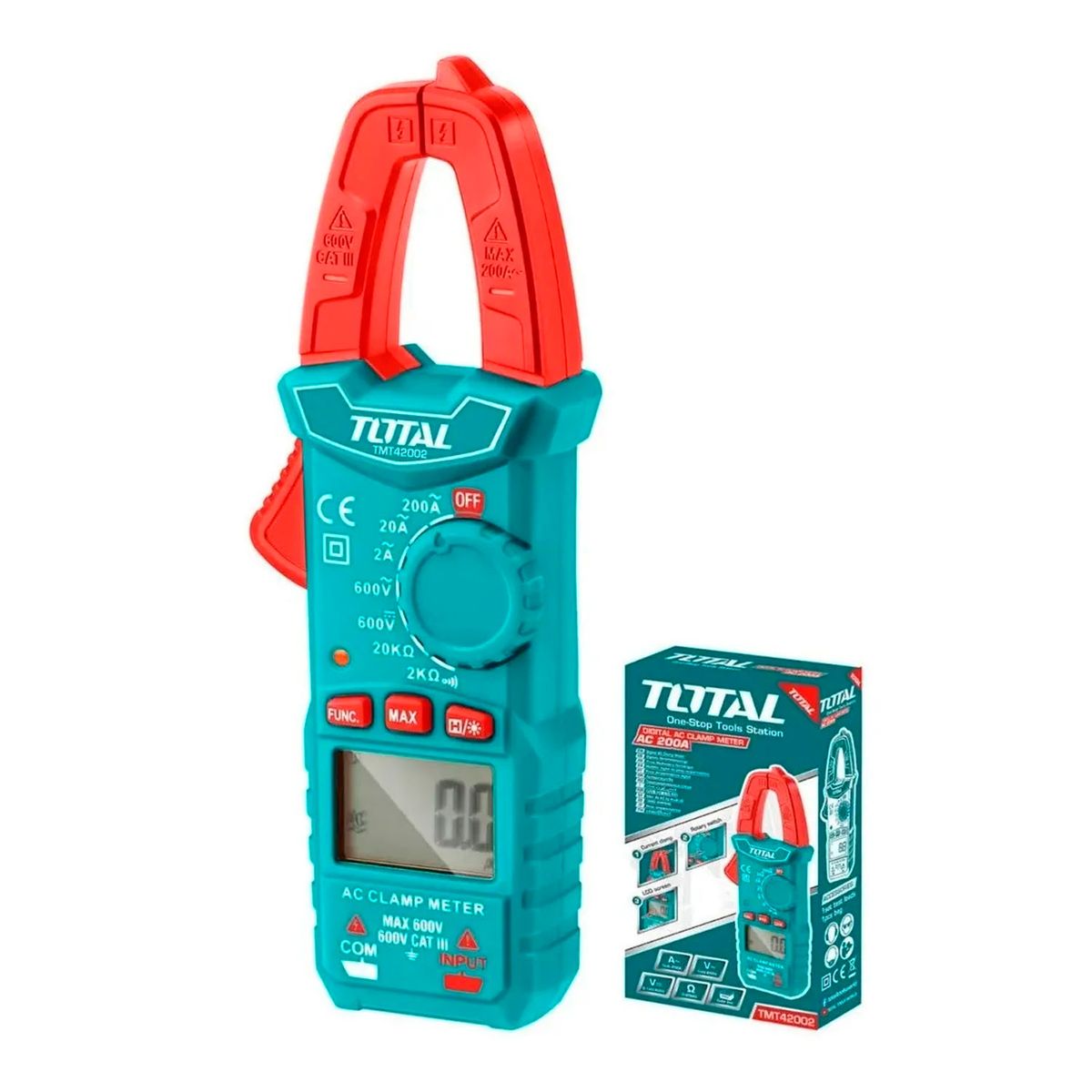 TOTAL TOOLS - Multitester Digital Con Pinza Amperimetrica Total Tmt42002