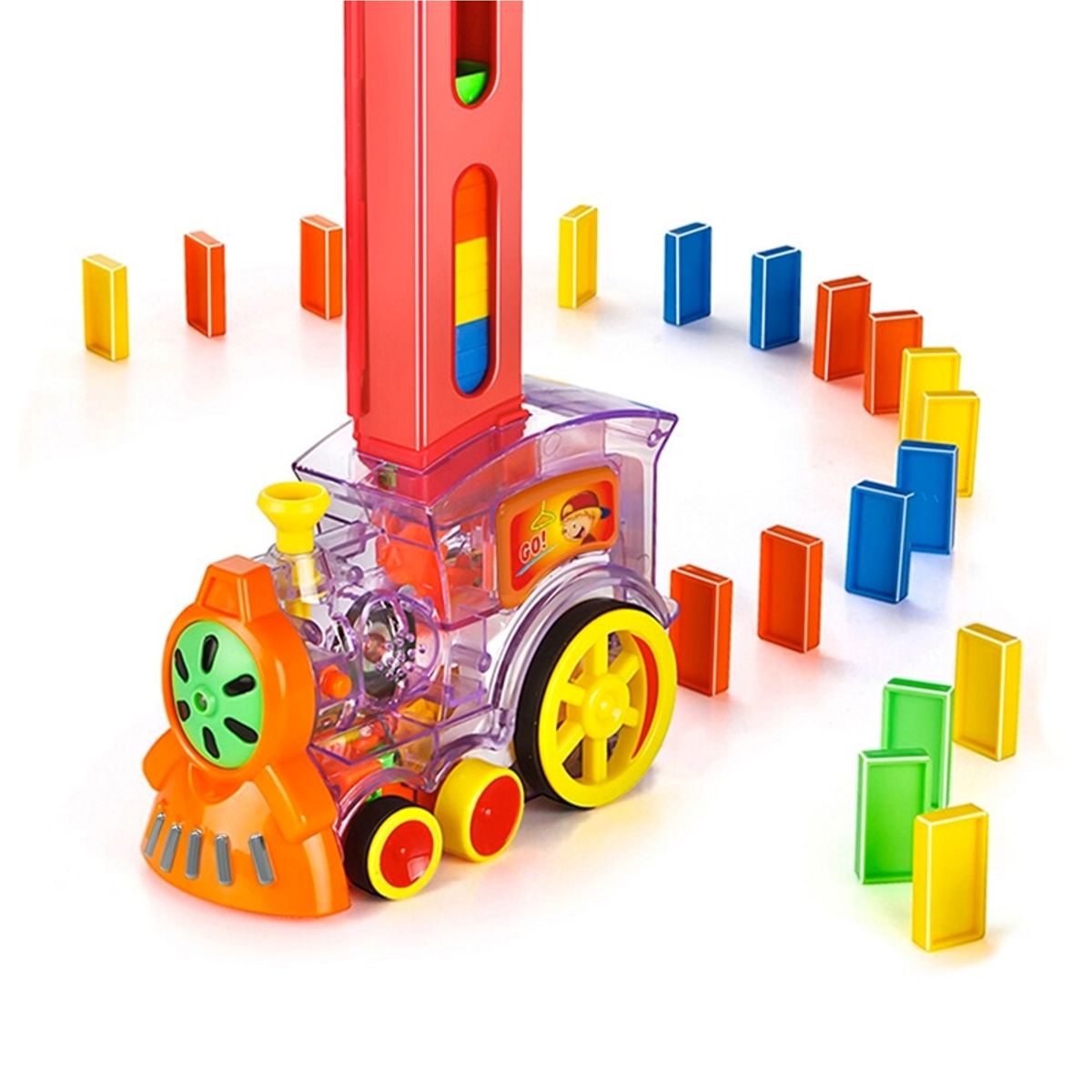 GENERICO - Tren Dominó Para Niños Juego De Bloques De Construcción