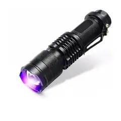 KUANGYE - Linterna Uv Ultravioleta Led Con Zoom Usa Pilla Aa Metal