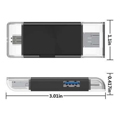 Imagen 2 del producto Adaptador 3 En 1 Lector Tarjetas Sd Y Micro Sd, 2.0 Usb