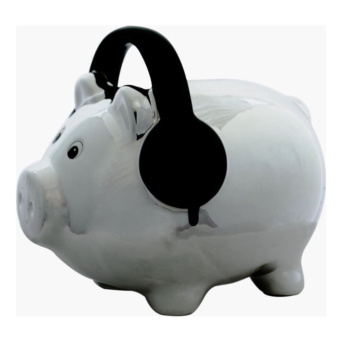 SOHOGAR - Alcancía de Cerámica Cerdito Plateado