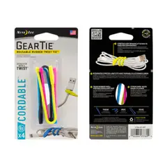 NITE IZE - Pack 4 amarras de goma 15 cm Gear Tie