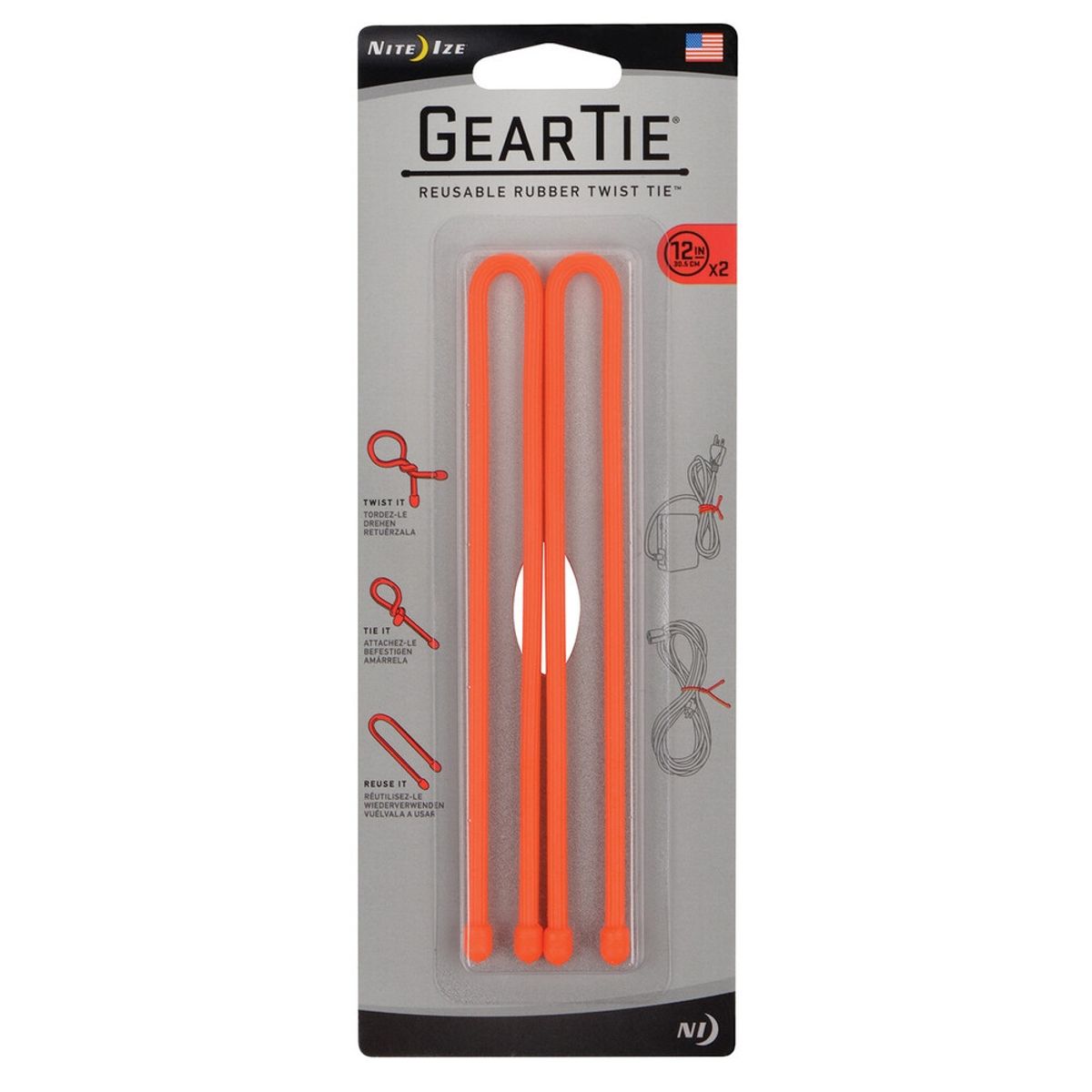 NITE IZE - Pack 2 Amarras de Goma 30 cm naranjo Nite ize