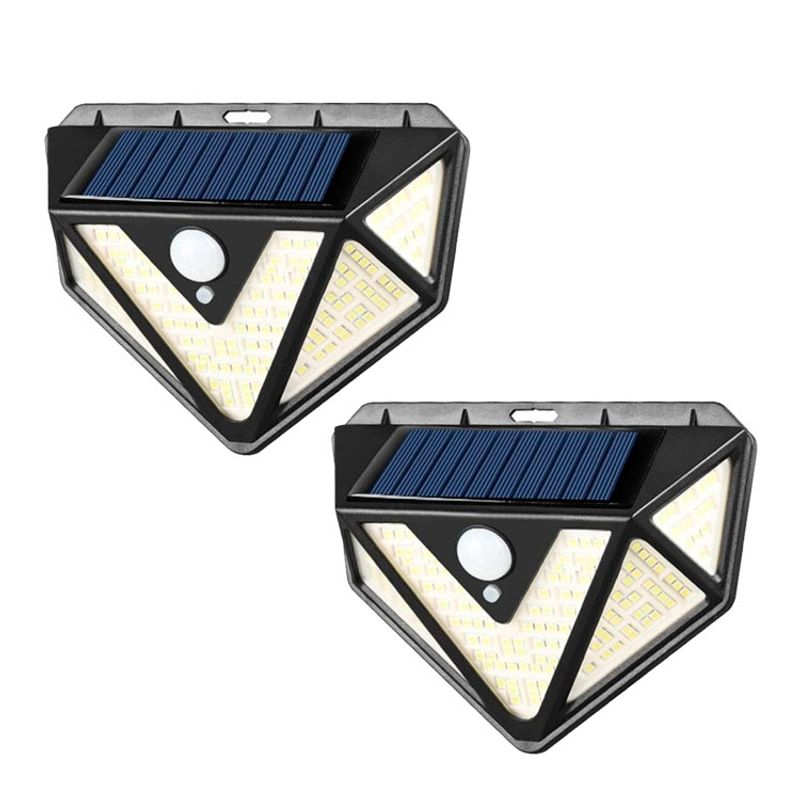 GENERICO - Pack 2 Focos Solar 166 Led Con sensor de Movimiento
