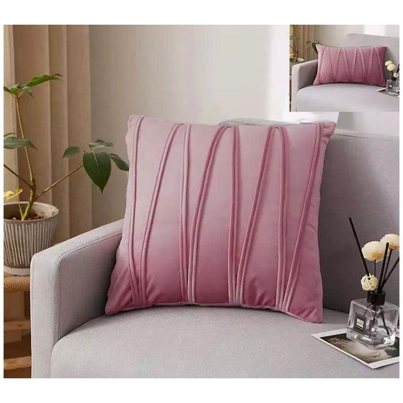 GENERICO - Pack 2 Unidades Fundas Cojin Terciopelo Zig Zag Velvet 42x42cm.