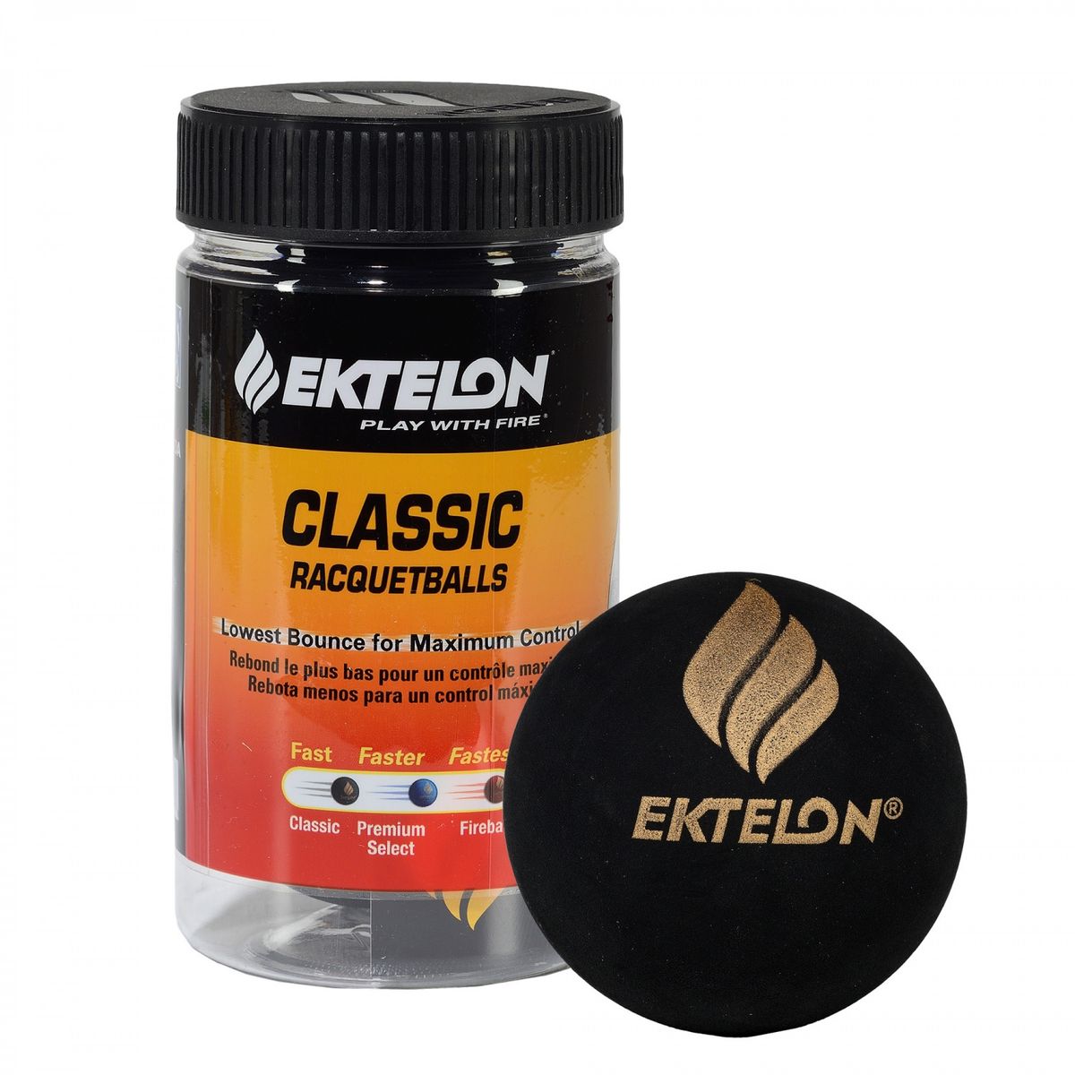 Ektelon - PELOTA DE RACQUETBALL EKTELON CLASSIC NEGRA X3