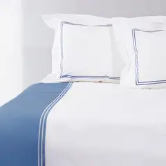 NINA HERRERA - Cubreplumón Bordado Bicolor Denim 200 Hilos Super King