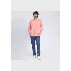 KOTTING - Camisa Manga Larga Fantasía Premium Regular Fit Botón Cuello Naranja claro