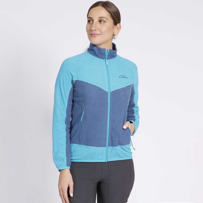KANNU - Polar Cuadritos Cortes Slw Mujer Azul KANNU