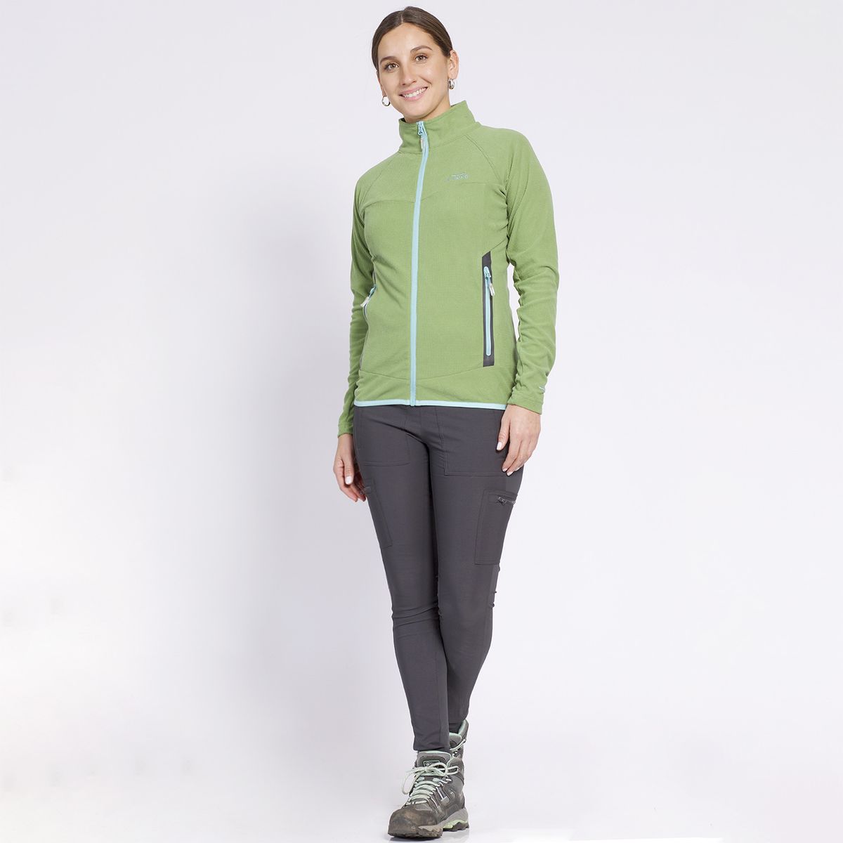 KANNU - Polar Square Full Zipper Mujer Verde claro KANNU