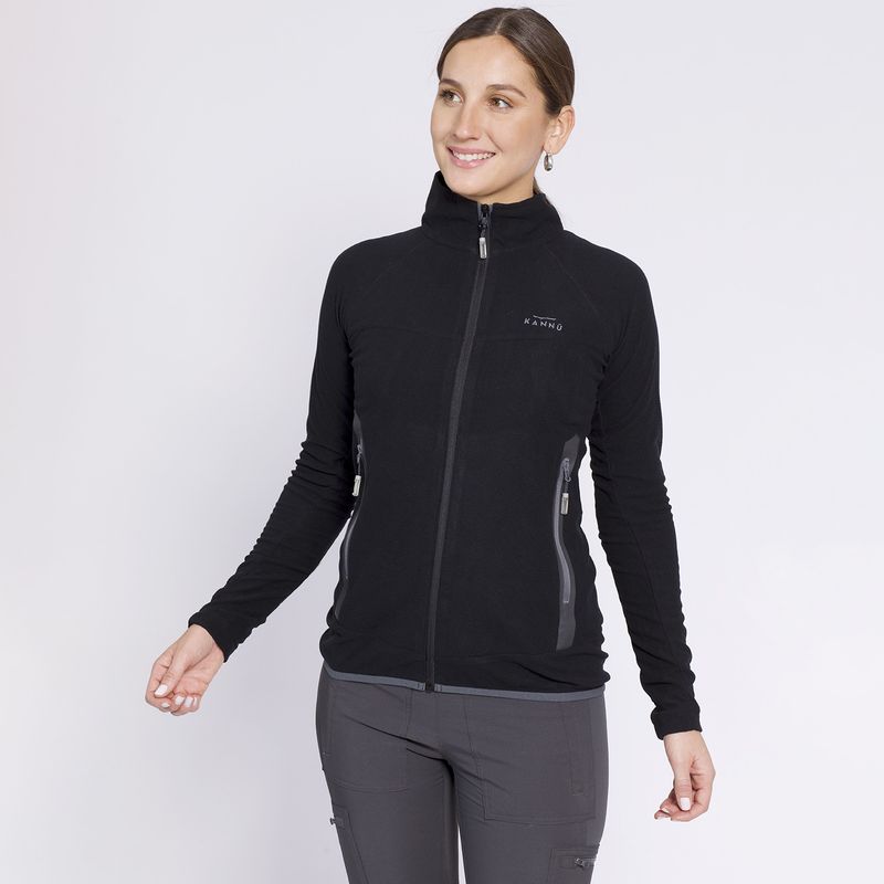 KANNU - Polar Square Full Zipper Mujer Negro KANNU