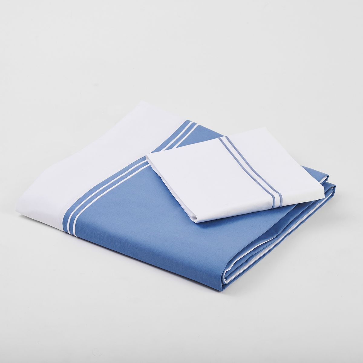 NINA HERRERA - Cubreplumón Bordado Bicolor Denim 200 Hilos 2 Plazas