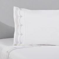 Sábana Bordada Grey Gris 200 Hilos 1,5 Plaza