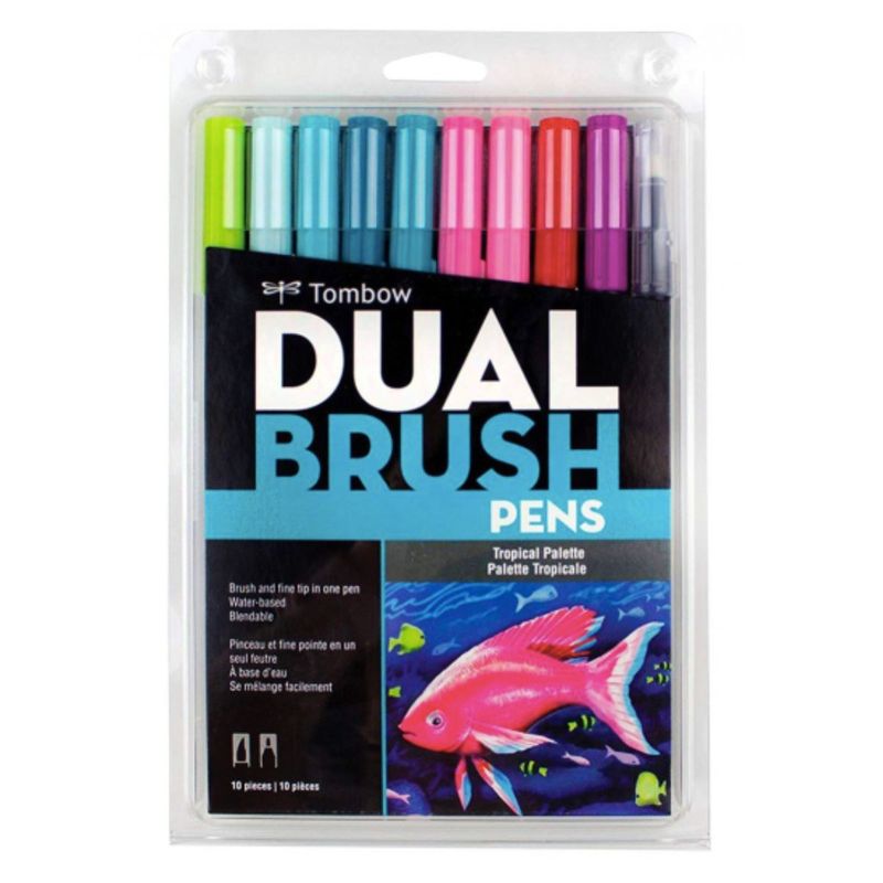 TOMBOW - Set Marcadores Tombow Dual Brush tropical 10 colores