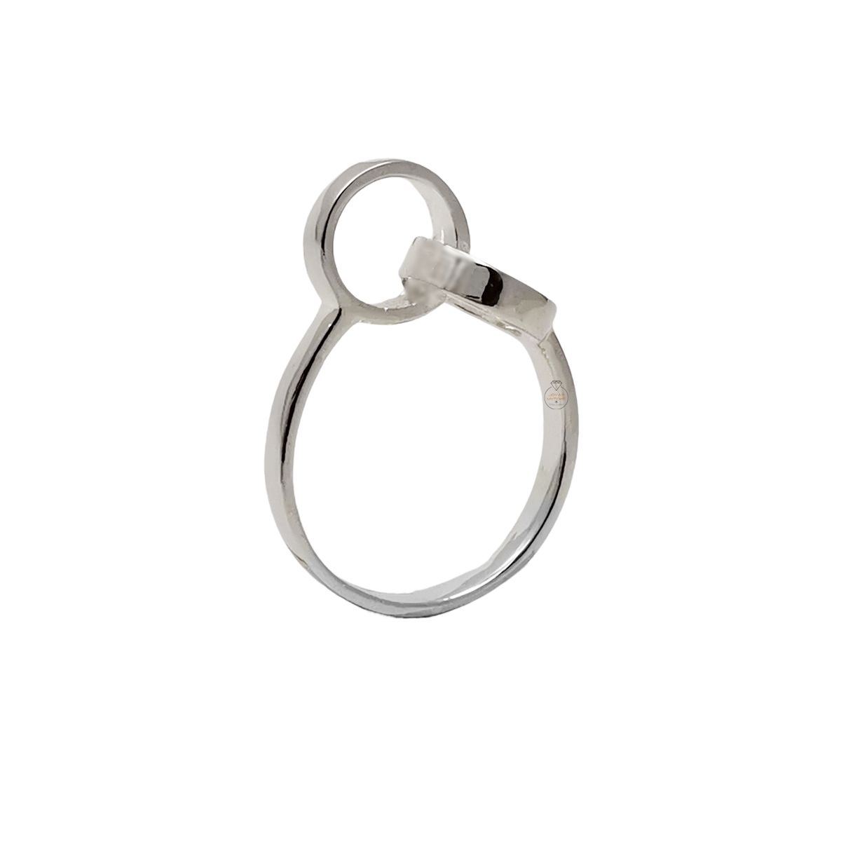 JOYAS MYTOKE - Anillo Minimalista Dos Aros Enlazados Plata 925 Talla 20
