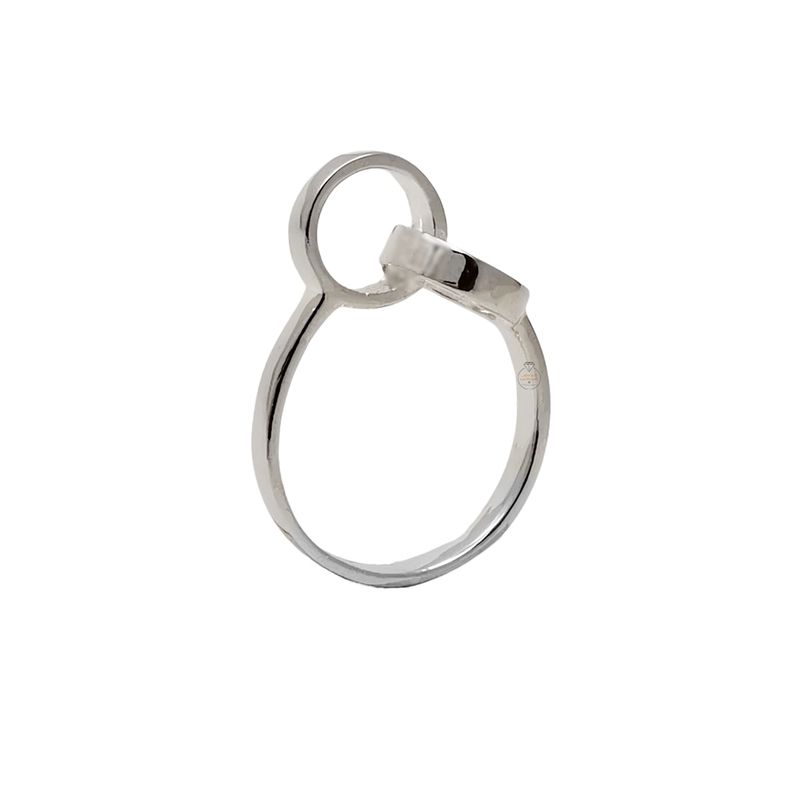 JOYAS MYTOKE - Anillo Minimalista Dos Aros Enlazados Plata 925 Talla 20