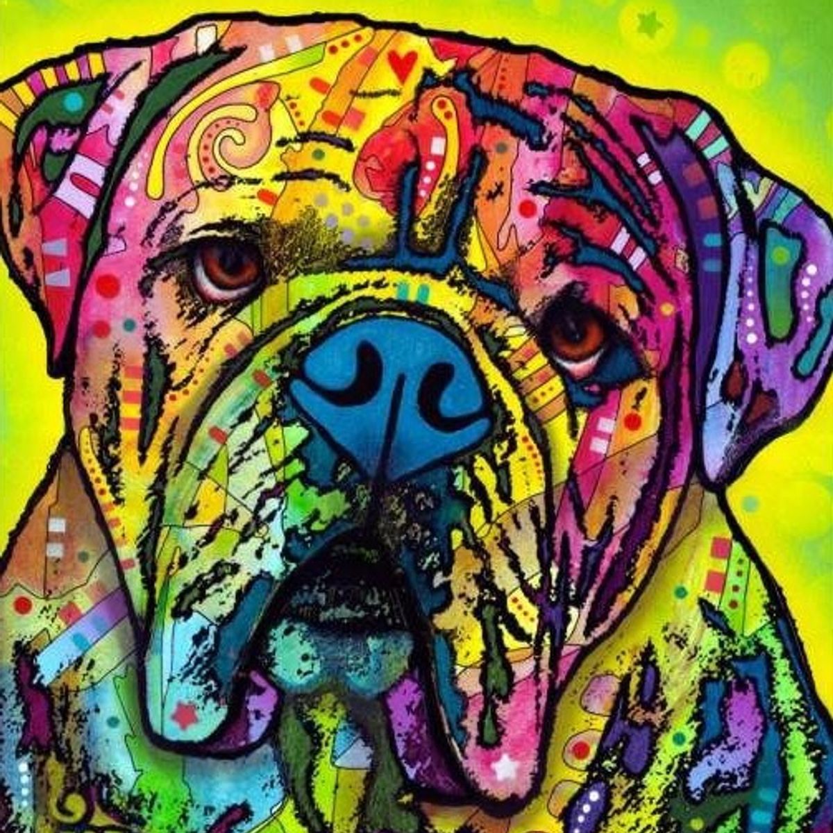 MI ARTE OCIO CONSENTIDO - Pintura diamante perro Bulldog 40x30 cm Diamond painting