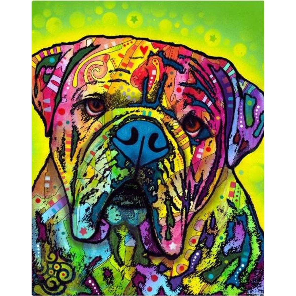 MI ARTE OCIO CONSENTIDO - Pintura diamante perro Bulldog 40x30 cm Diamond painting