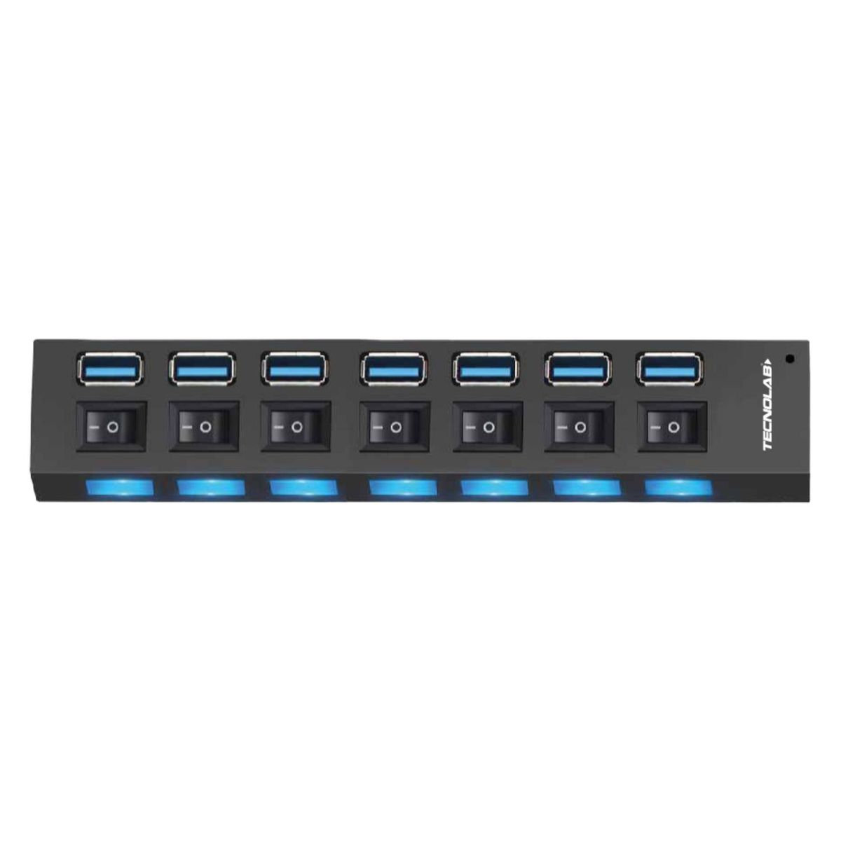 TECNOLAB - HUB USB 7 Puertos USB 3.0 Negro Tecnolab