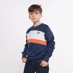 GANGSTER - Niño Poleron Crew Delgado Flag Azul
