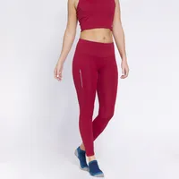 Calza Mujer Cierre Larga Lisa Burdeo