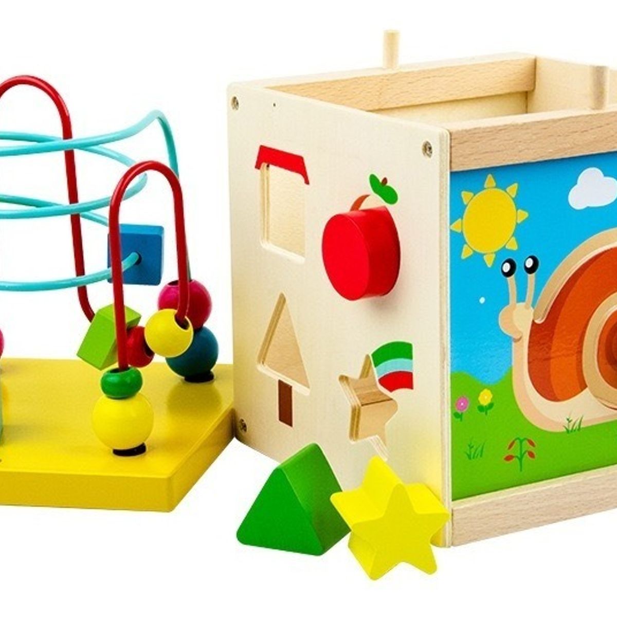 BJ HOGAR - Cubo Didáctico Juguete De Madera Bebe Infantil