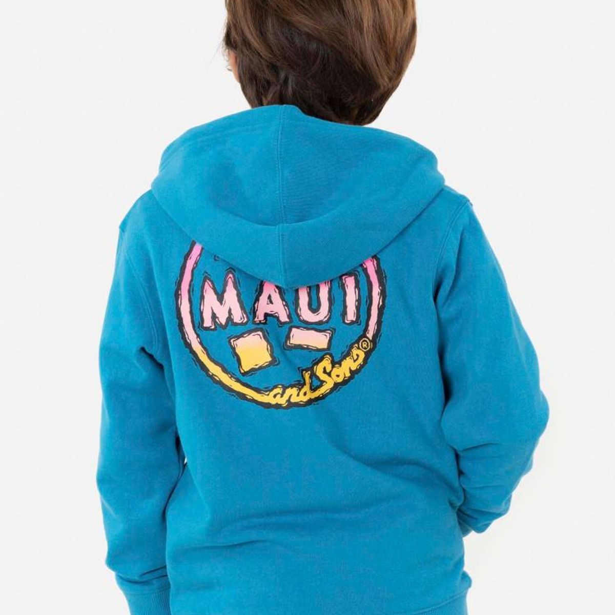 MAUI AND SONS - Poleron Fullzipper ART COOKIE Niño Azul Petróleo Maui and Sons