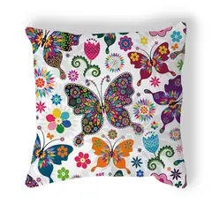 BJ HOGAR - Funda Cojin Sin relleno 44cmx44cm CJ20025 Mariposas