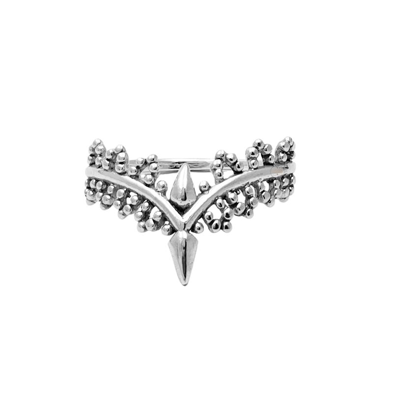 JOYAS MYTOKE - Anillo Corona Plata Italiana 925 Unisex Talla 15