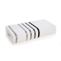 Toalla sábana 100% algodón 500gr 86x150cm Blanca/Gris