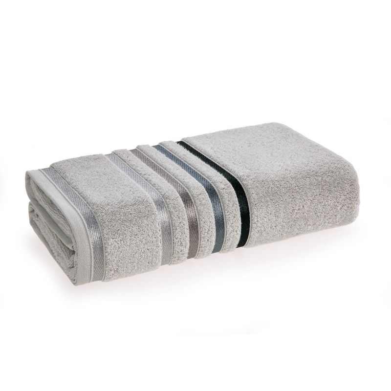KARSTEN - Toalla de baño Karsten Lumina 500gr 70x140cm Gris perla/Gris
