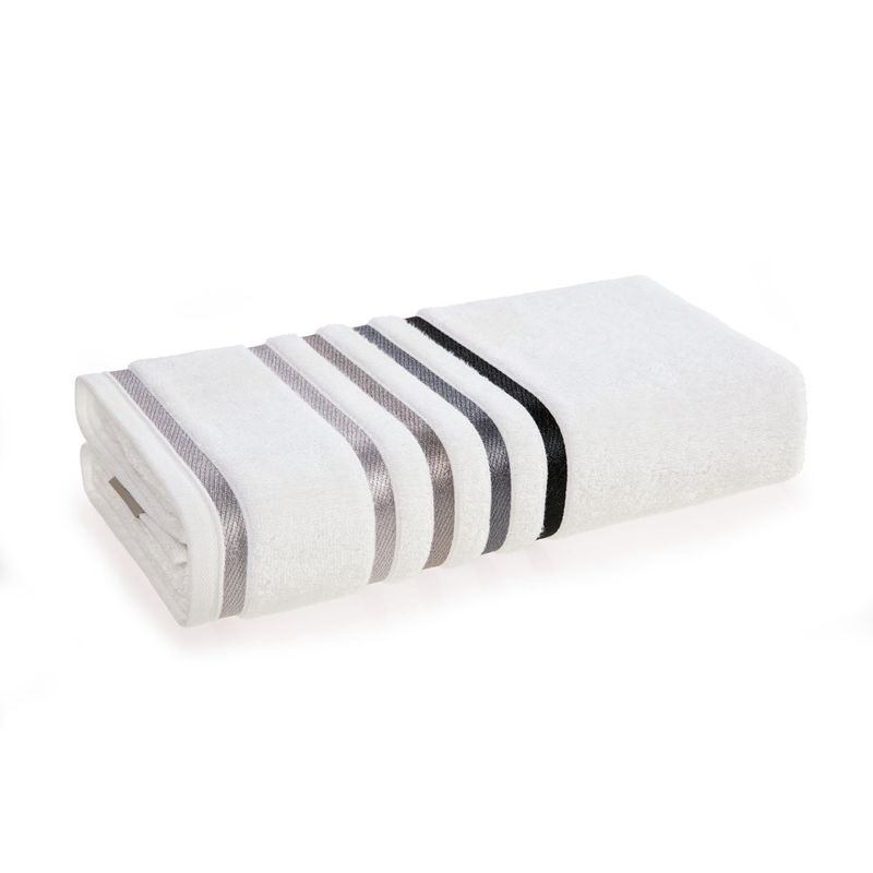 KARSTEN - Toalla de mano Karsten Lumina 500gr 48x80cm Blanca/Gris