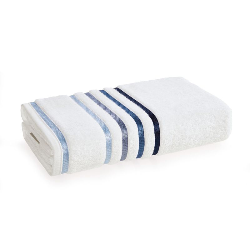 KARSTEN - Toalla de mano Karsten Lumina 500gr 48x80cm Blanca/Azul