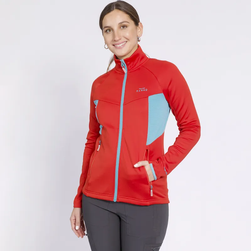 KANNU - Polar Square Renovation Full Zip Mujer Naranja KANNU