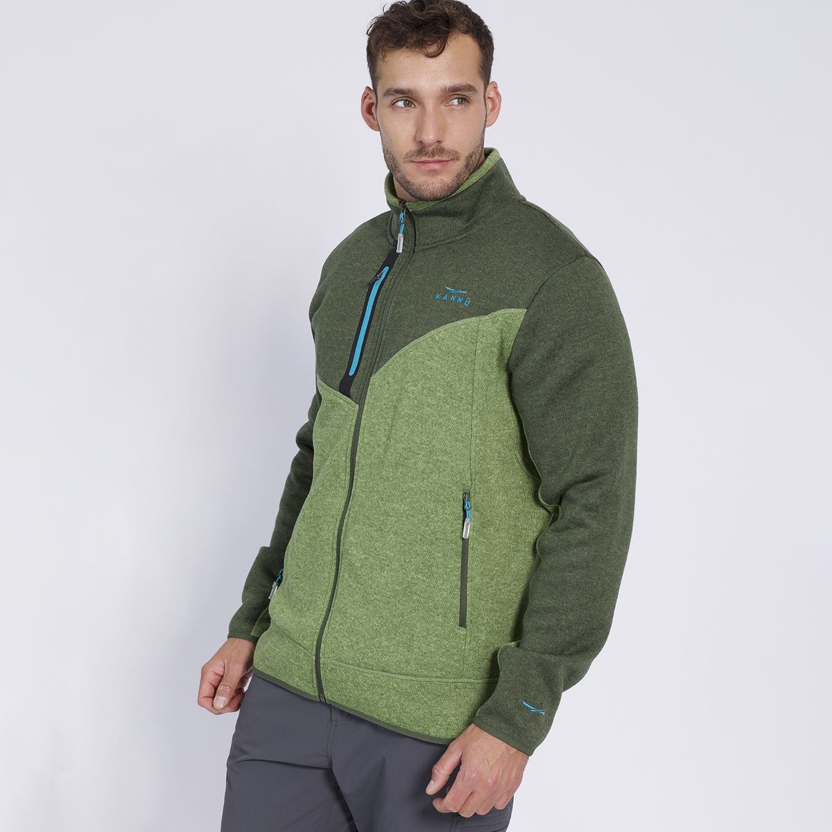 KANNU - Polar Warm Nature Knitted Hombre Verde oscuro KANNU