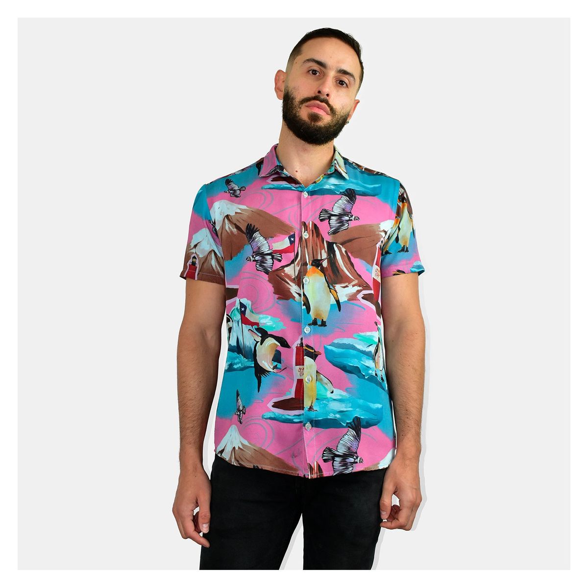 BY DANNY TEJADA - Camisa manga corta By danntejada Magallanes rosa